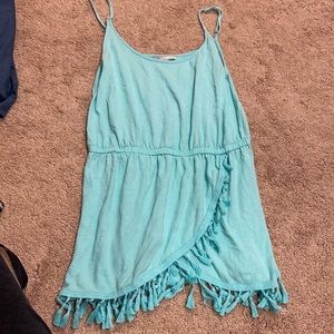 Fringe bathing suit coverup